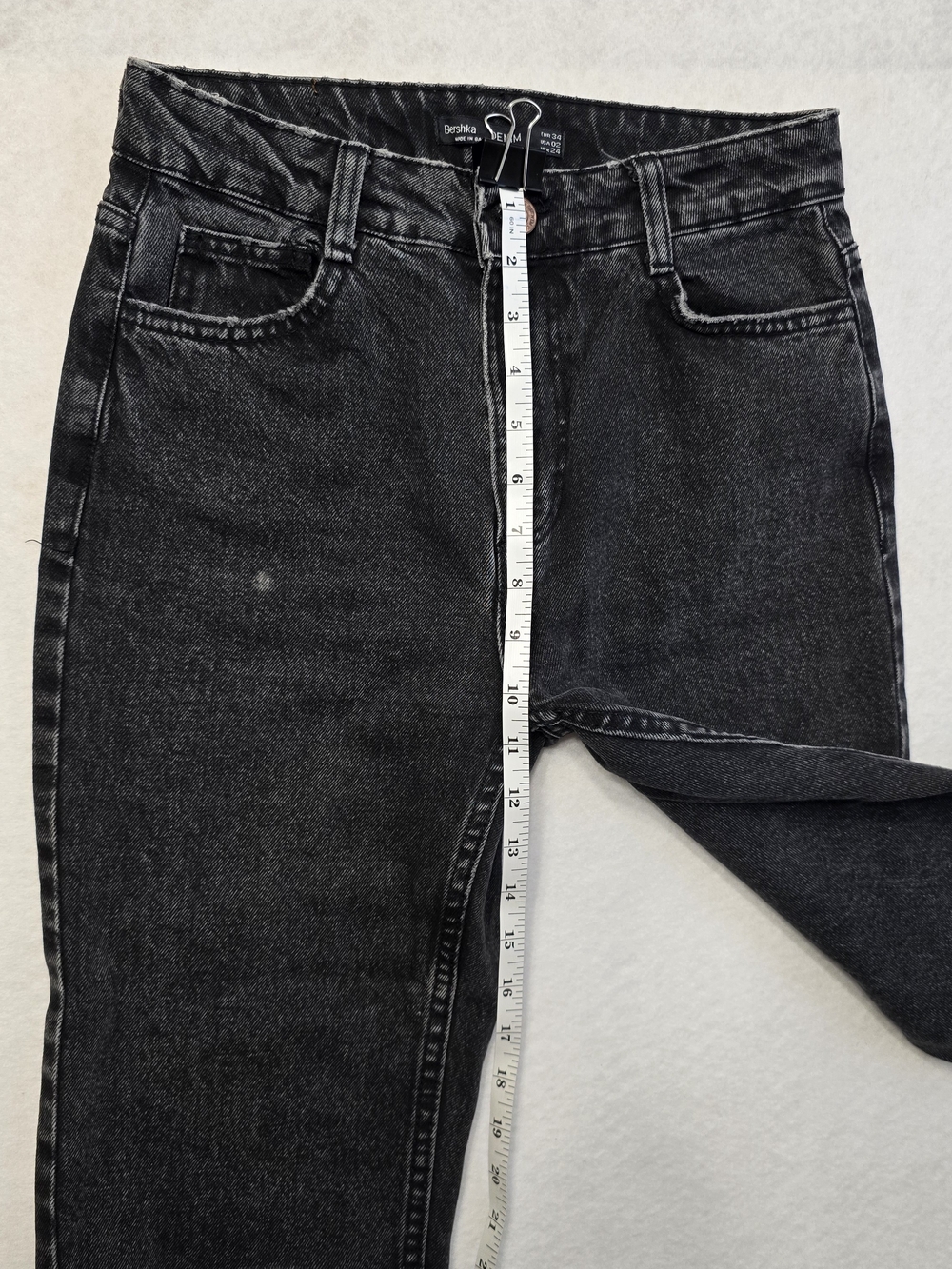 Bershka Black Slim Straight Jeans with Knee Rip - Picture 9 of 12